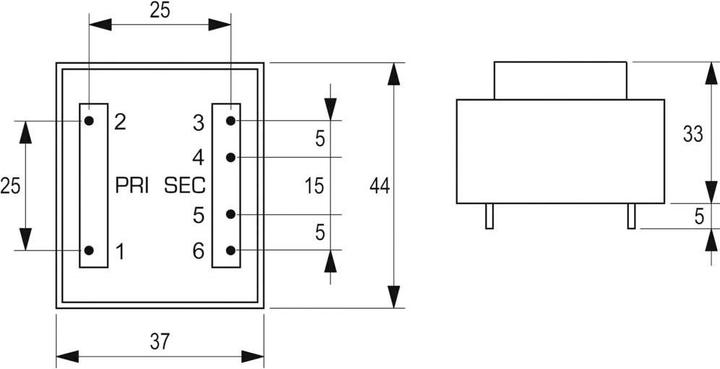 Image du produit Block Transformateur montage CI 5,0VA 1x12o/p