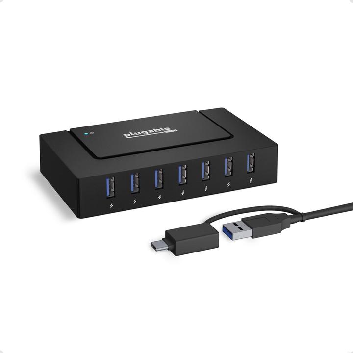 Actual product image Plugable 7-in-1 USB Charging Hub (USB-C, 7 Ports)