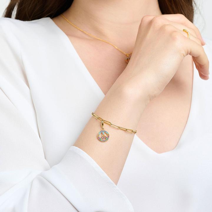 Immagine prodotto Thomas Sabo Pendente Charm Peace con pietre colorate, oro (Argento 925)