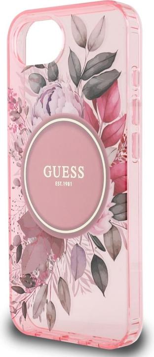Actual product image Guess Case IML Flowers MagSafe for iPhone 16e pink (Apple iPhone 16e)