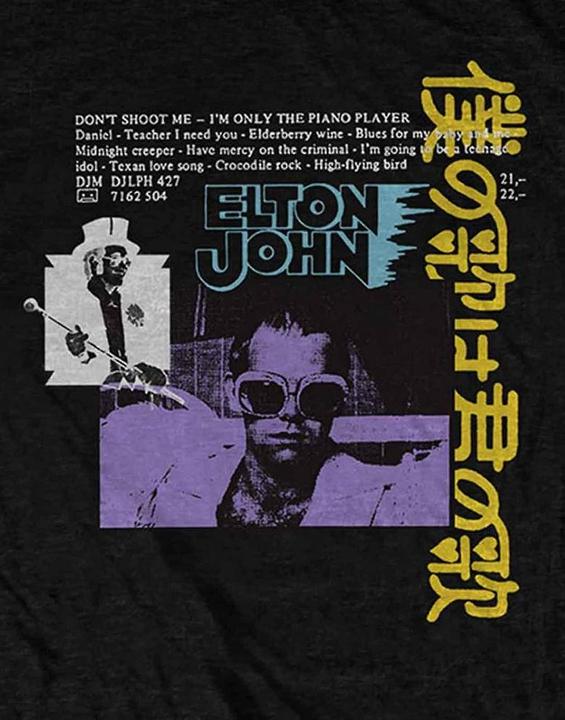 Immagine prodotto Elton John Maglietta unisex adulto in cotone giapponese singolo (M)