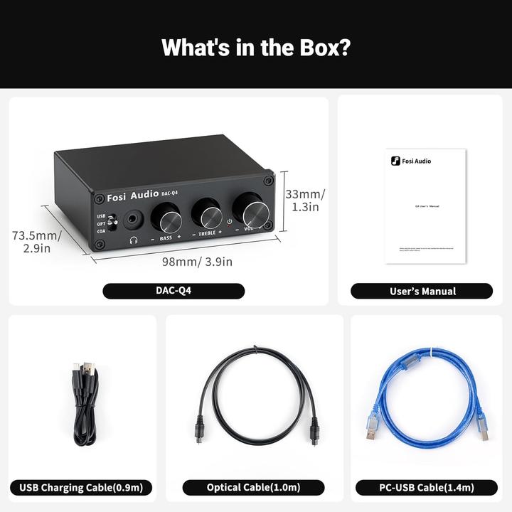Immagine prodotto Fosi Audio Q4, 24-Bit/192 kHz DAC und Kopfhörerverstärker
