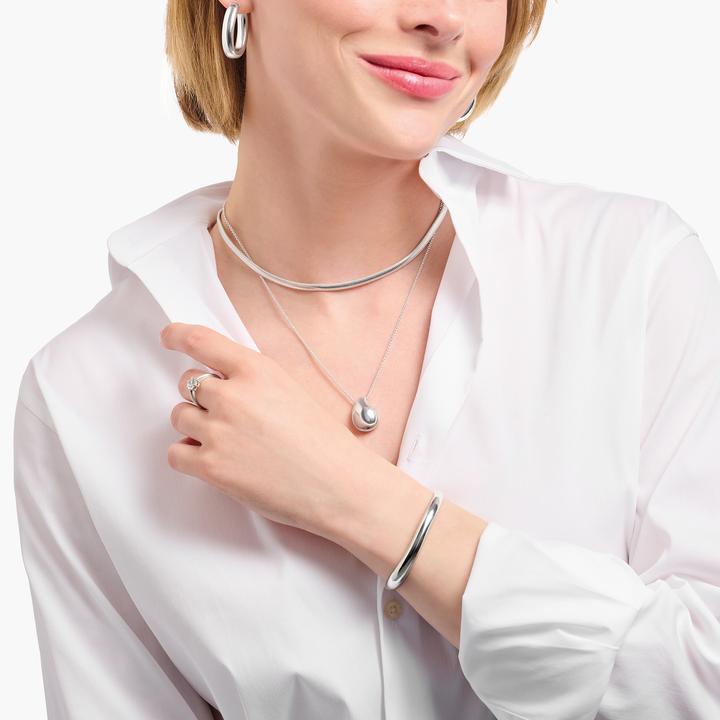 Actual product image Thomas Sabo Necklace with pendant in organic drop shape (925 silver, 45 - 50 cm)