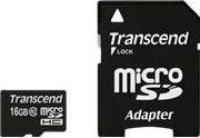 Produktbild Transcend microSDHC Card SDAdapter (16 GB, microSDHC, U1, UHS-I)
