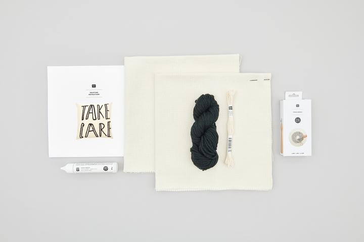 Image du produit Rico Design Punch Needle Pack "Coussin Take Care" (prendre soin)
