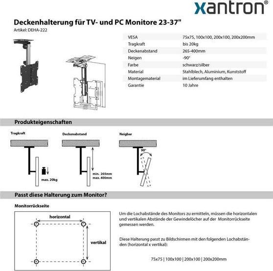 Produktbild Xantron TV Deckenhalterung (Decke, 37", 20 kg)
