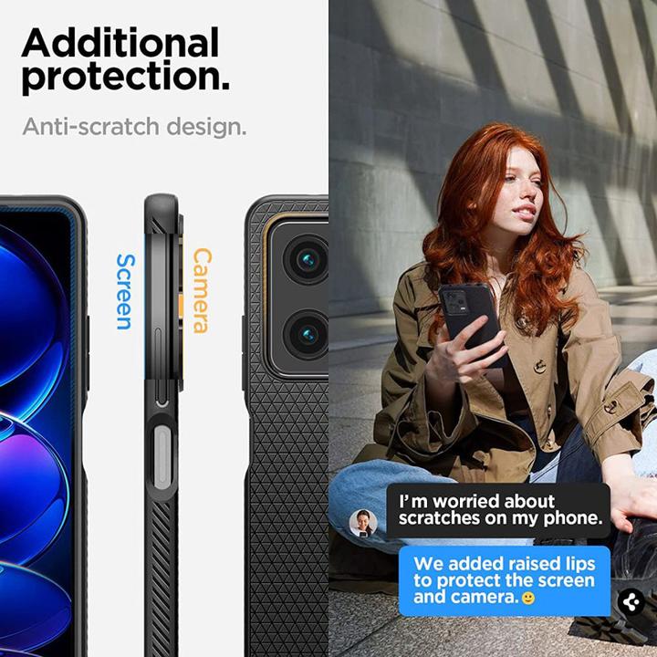 Actual product image Spigen Liquid Air - Case do Xiaomi Redmi Note 12 Pro 5G / POCO X5 Pro 5G (Czarny) (Xiaomi Redmi Note 12 Pro 5G, Xiaomi Poco X5 Pro)