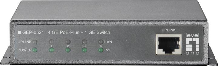 Immagine prodotto LevelOne Level One GEP-0521: 4 GE PoE-Plus + 1 GE (5 Porti)