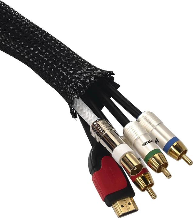 Actual product image Hama Flexible fabric cable conduit, universal, 20 - 40 mm, 1.8 m, black (Cable conduit, 180 cm)