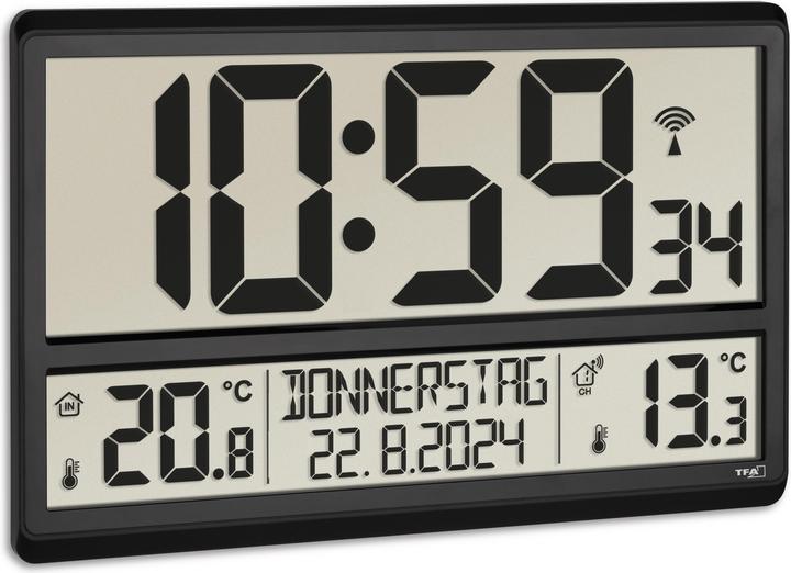 TFA Digitale Funk-Wanduhr mit Aussentemperatur