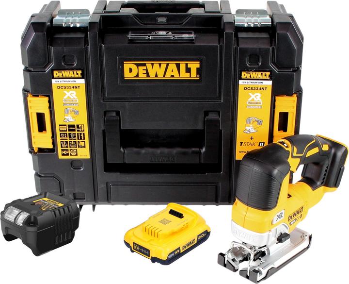Produktbild DeWalt DCS 334 D1T Akku Pendelhub Stichsäge 18V Brushless + 1x Akku 2,0 Ah + Ladegerät + TSTAK