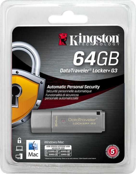 Produktbild Kingston DataTraveler Locker+ G3 (64 GB, USB-A, USB 3.0)