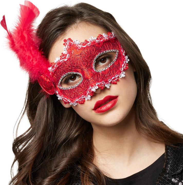 Image du produit tectake Masque vénitien avec une plume sur le côté