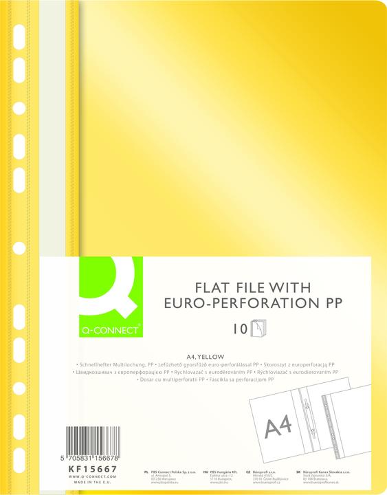 Actual product image Q-Connect Folder, PP, A4, standard, 120/170 micron, clip-in, yellow (A4)