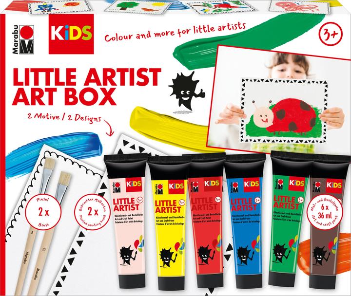 Actual product image Marabu Little Artist Art Box KiDS (Green, Brown, Beige, Red, Yellow, Blue, 36 ml)