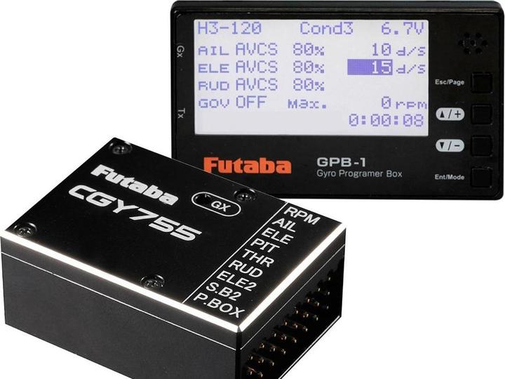 Actual product image Futaba Flybarless system CGY-755 3-axis with programming box