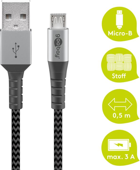 Produktbild Goobay USB A – Micro USB B (0.50 m, USB 2.0)