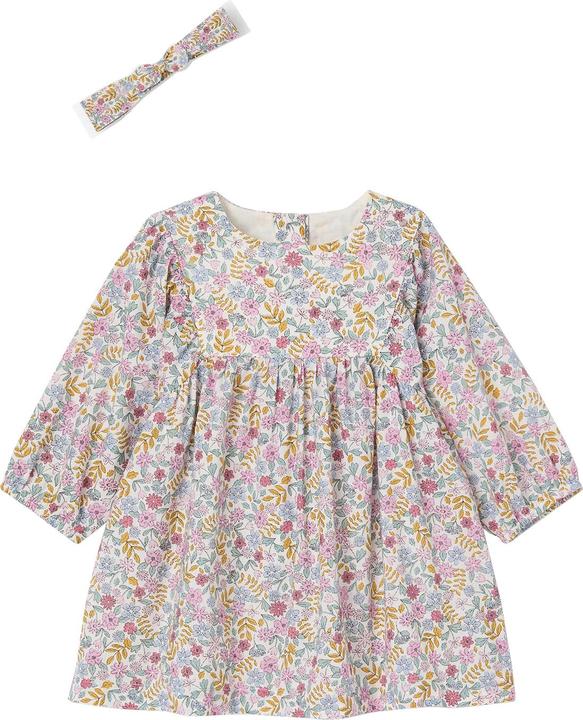 Image du produit Vertbaudet Mädchen Baby-Set mit Blumen: Kleid & Haarband (74)
