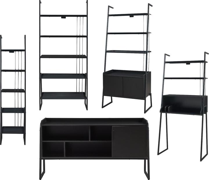 Actual product image En.Casa Storfjord 5-piece furniture set 1xdesk, 3xshelf, 1xTV cabinet