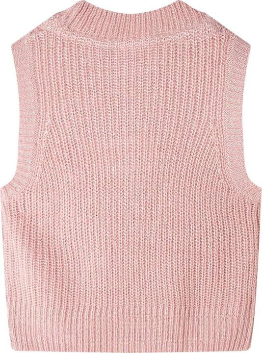 Actual product image VidaXL Children's jumper waistcoat knitted light pink 128,Material: 67 (128)