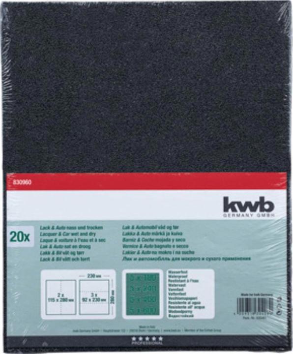 Produktbild kwb Handschleifpapier-Set (180, 240, 400, 600)