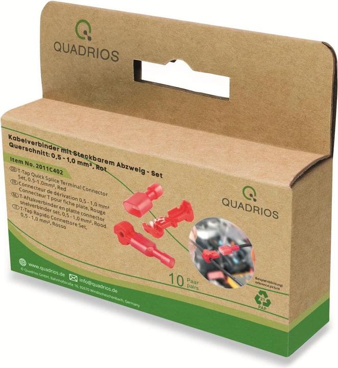 Quadrios 2011C402 2011C402 Abzweigverbinder flexibel: 0.5-1 mm² starr: 0.5-1 mm² Polzahl (num): 2 20 St. Rot