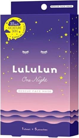 Image du produit Lululun One Night Rescue Masque hydratant pour le visage - Boîte de 5 sachets