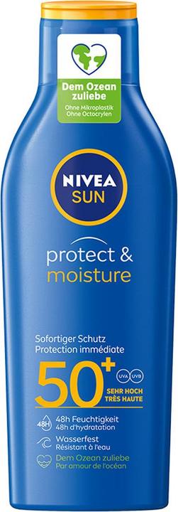 Actual product image NIVEA Protect & Moisture (Suntan lotion, SPF 50+, 200 ml, 240 g)