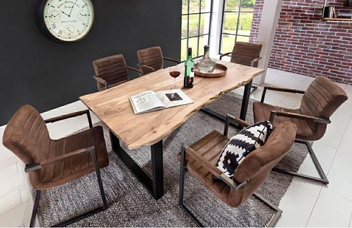 Produktbild SIT Möbel Massivholztisch Ux3.6 Akazie natur-antikschwarz (180 x 90 x 76 cm)