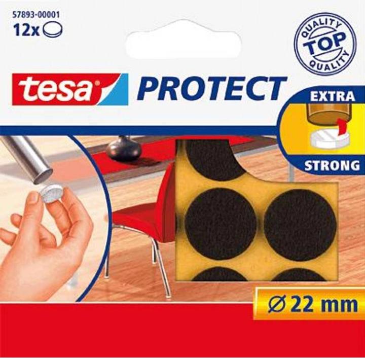 tesa PROTECT Filzgleiter rund (Filzgleiter, 12 Stück)