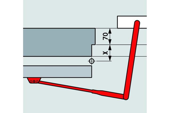 Actual product image Dormakaba Linkage extended on both sides (Room door, Entrance door, Wooden door, French window)