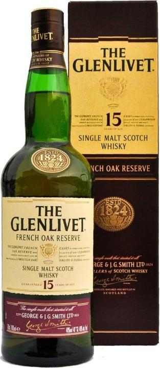 Immagine prodotto The Glenlivet Riserva di quercia francese di 15 anni (Single Malt, Whisky scozzese, 1 x 70 cl)