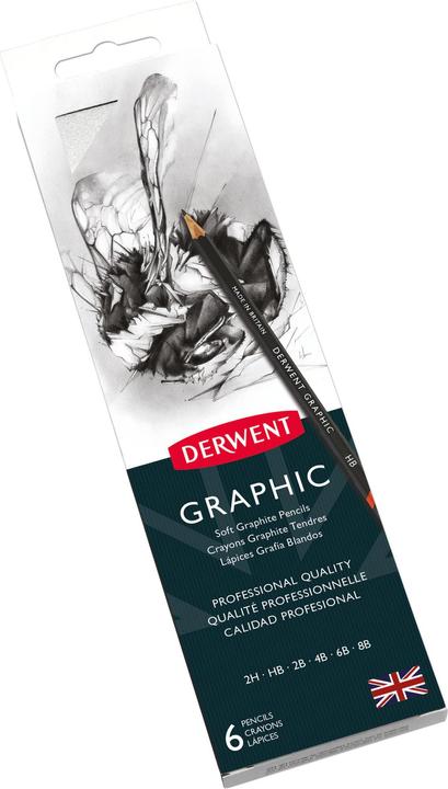 Produktbild Derwent Stifteset Graphic 6er (2H, 6B, 2B, 4B, HB, 8B, 6 x)