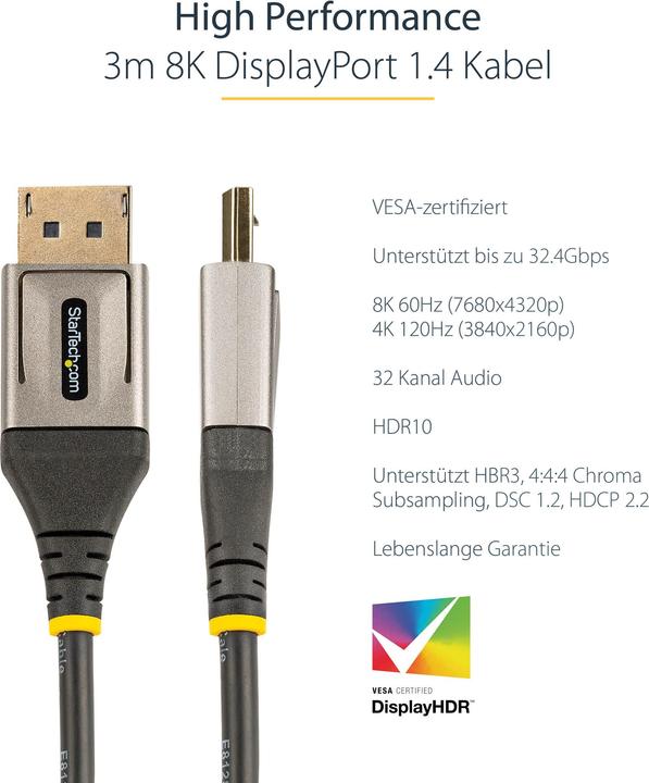 Image du produit StarTech DP14VMM3M Câble DisplayPort (3 m, DisplayPort)