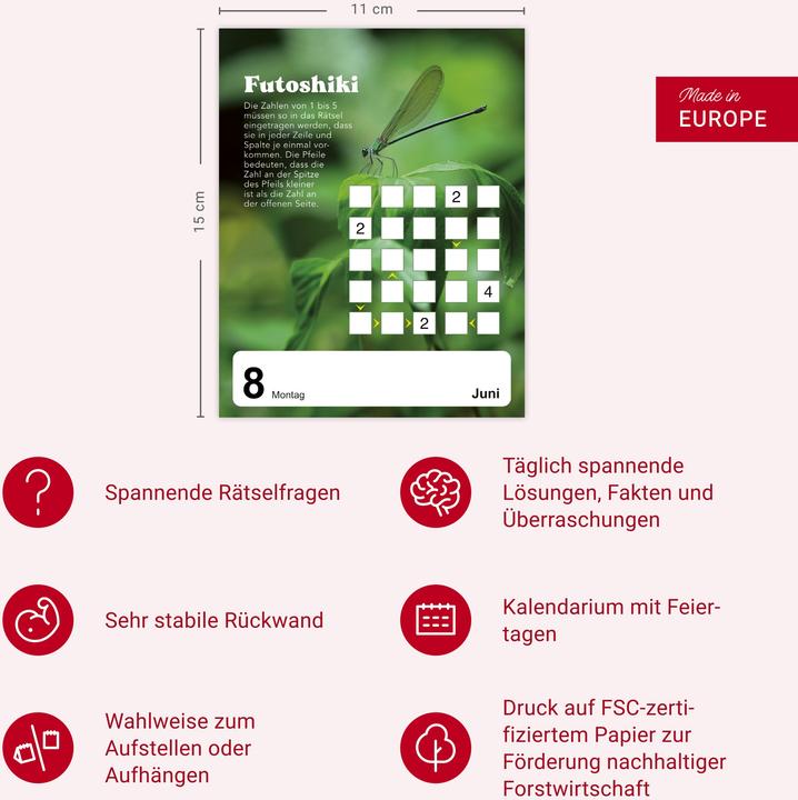 Actual product image Harenberg 5 minutes to kill Tagesabreisskalender 2026 - Der Rätselkalender gegen die langweiligsten Minuten (11 x 14 cm, German)