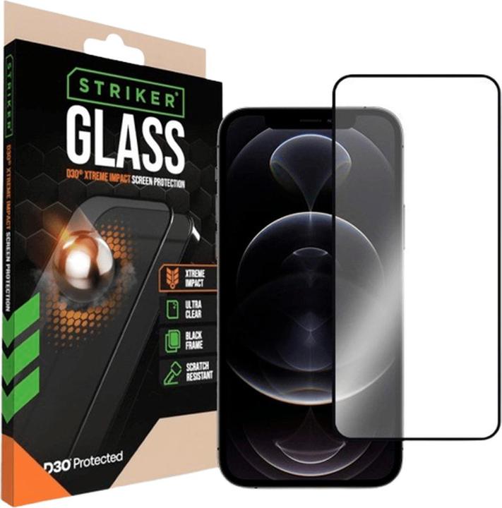 Produktbild Striker D3O Gehärtetes Glass Edge To Edge Displayschutzfolie Apple iPhone 12/12 Pro (1 Stück, Realme 12 Pro+, Apple iPhone 12)