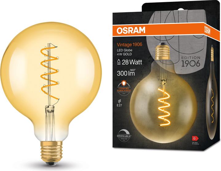 Produktbild Osram Vintage 1906 Led Classic Globe (E27, 4.50 W, 250 lm, 1 x, G)