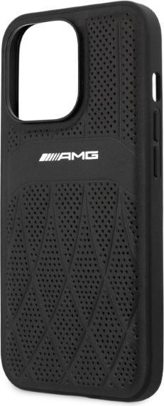Actual product image Mercedes AMG AMHCP13LOSDBK iPhone 13 Pro / 13 6.1" czarny/black hardcase Leather Curved Lines (Apple iPhone 13, Apple iPhone 13 Pro)