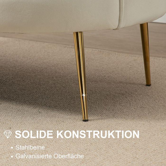 Immagine prodotto Swisshandel24 2-Sitzer Sofa Couch, Polstersofa Samt, bis 150 kg, Creme