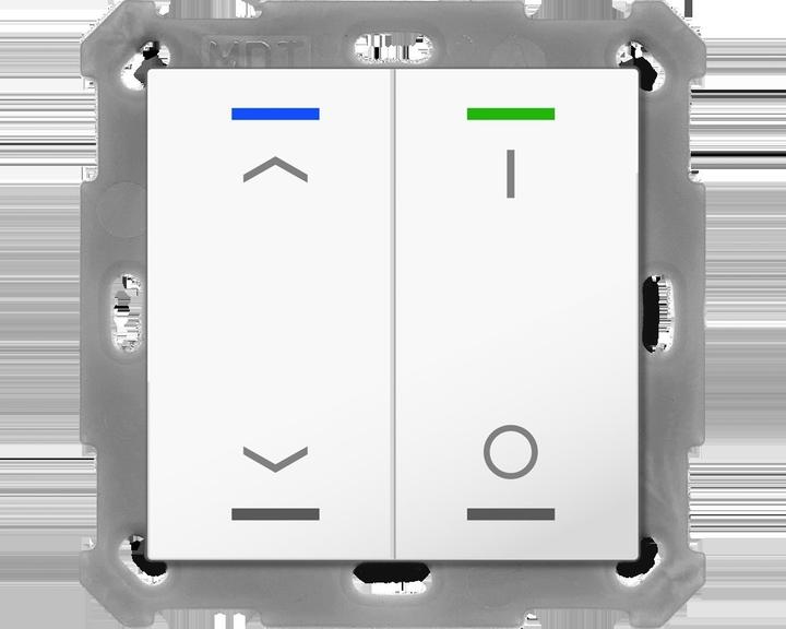 Produktbild MDT BE-TAL55T2.C1 Taster Light 55 2fach RGB-W Temp. Reinweiss gl. Jal./Schalten