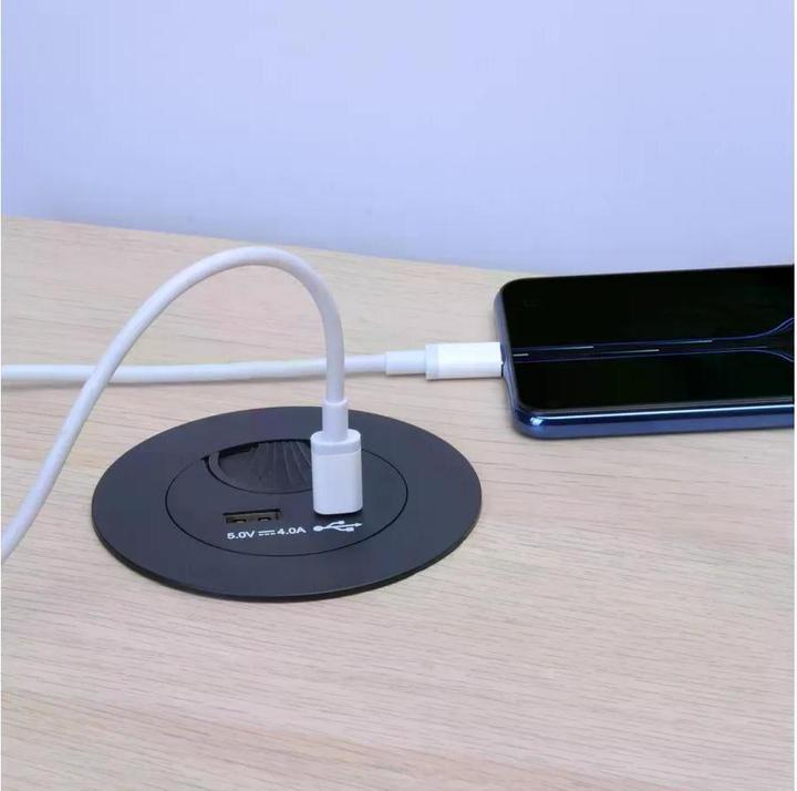 Produktbild Max Hauri Office Line Kabeldurchführung mit USB/A und USB/C Charger