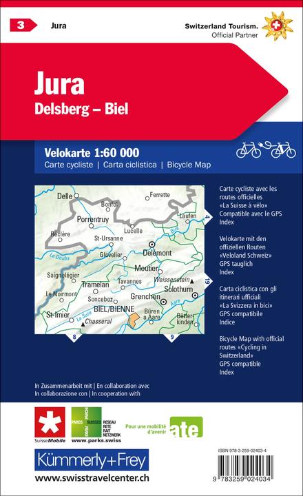 Immagine prodotto Mappa ciclistica Jura-Delsberg-Biel