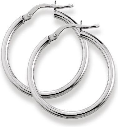 Actual product image Natsumi Schmuck Creoles white gold 18K/750 Ø 24mm round (750/18 K white gold)