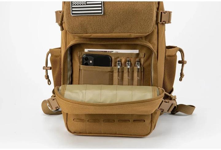 Produktbild Only-Bags.Store Taktischer Rucksack Outdoor Survival Bug Out Bag kleiner Schulrucksack Hking mit Getränkehalter (25 l)