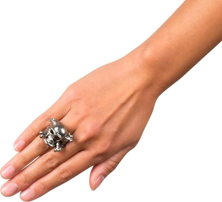 Actual product image Boland Skull ring, silver, adjustable