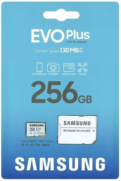 Image du produit Samsung EVO Plus (256 Go, microSDXC, U3, UHS-I)