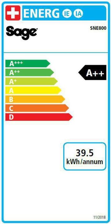 Energy Label Sage Nespresso Creatista Plus (NESPRESSO Original, CH plug)