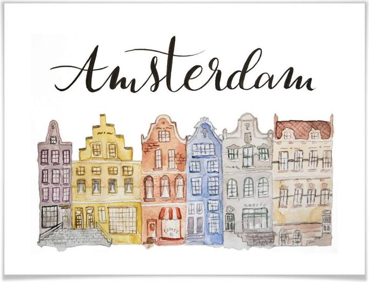 Immagine prodotto Trenddeko Skyline di Amsterdam - Acquerello (40 x 30 cm)