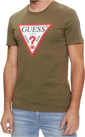 Guess Herren T-Shirt Original Logo Grün