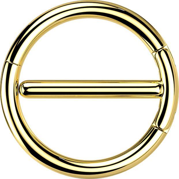 Star Piercing Segmentring doppel klappbar vergoldet (Chirurgenstahl 316L)